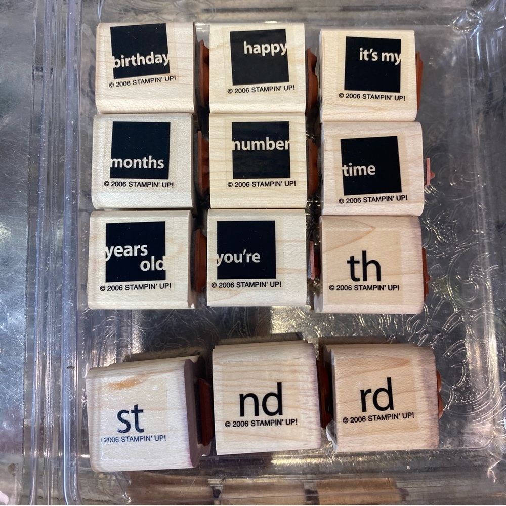 STAMPIN UP SHORT ORDER NUMBERS 24 RUBBER STAMPS BIRTHDAY MONTHS OLD CREAKYATTIC